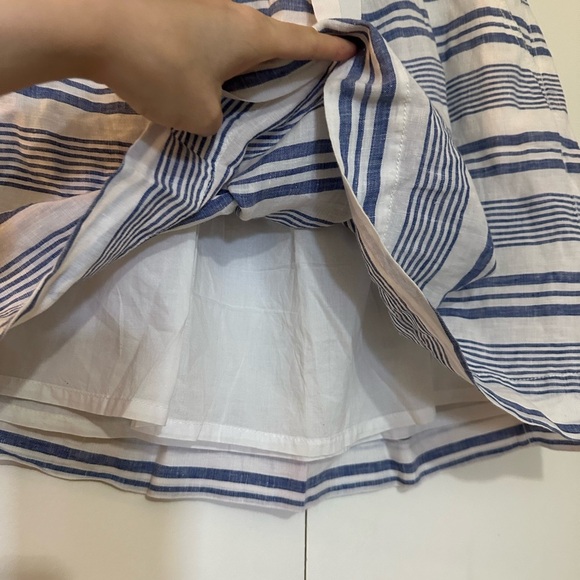 J. Crew Linen Striped Skirt Women 10 Blue White - Picture 2 of 6